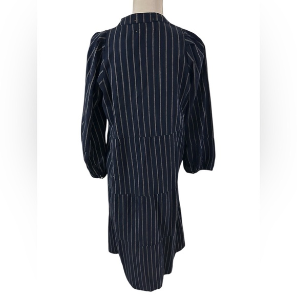Pietsie bohemian flowy San Pancho Striped Navy Blue Maxi Dress Size medium - Picture 3 of 8
